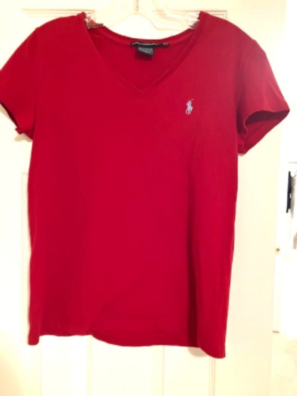 Ralph Lauren Sport Women's Red Cotton T-Shirt Medium